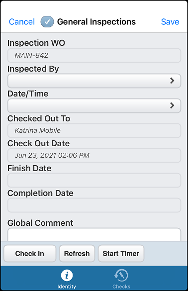 General Inspections in mobileTMA GO for iOS - WebTMA 7 – TMA Systems